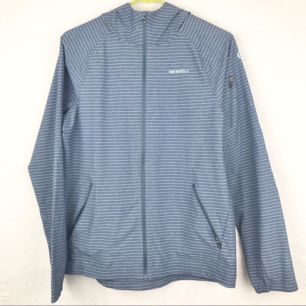 Merrell Blue Pinstriped Performance Zip Up Jacket
